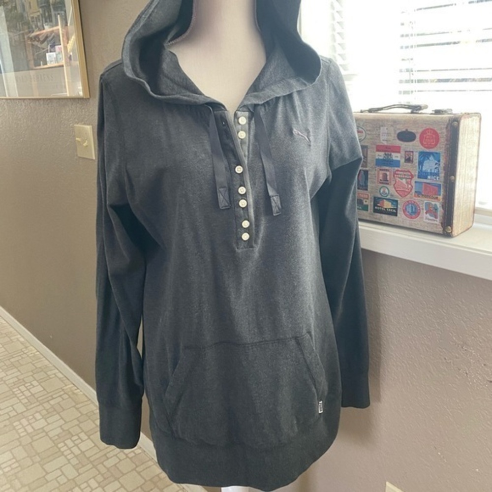 Puma gray hoodie with buttons, Sz. L